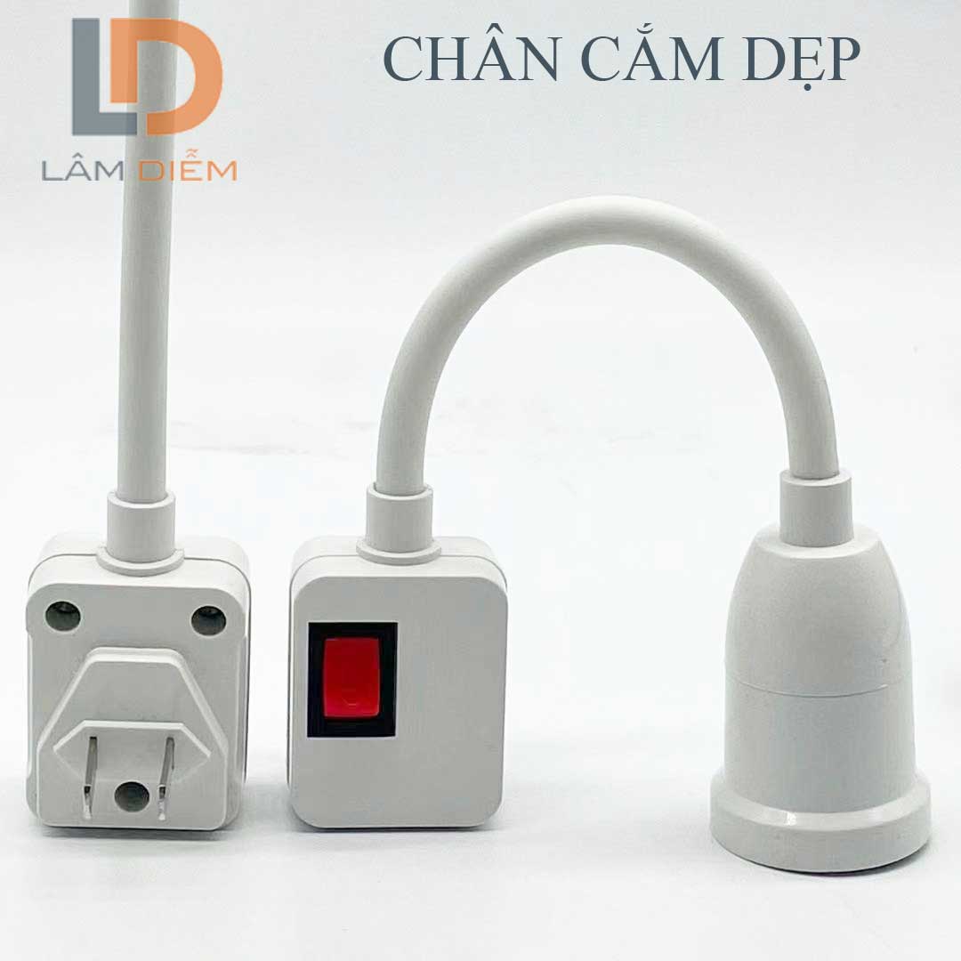 [HCM]CHUÔI ĐÈN E27 THÂN LÒ XO CÓ CÔNG TẮC  XOAY 360 ĐỘ