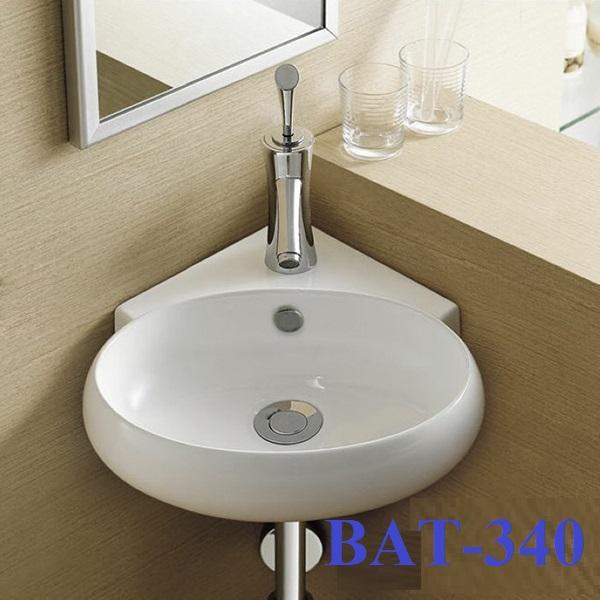 Chậu rửa mặt góc treo tường BG-340 (Trắng)