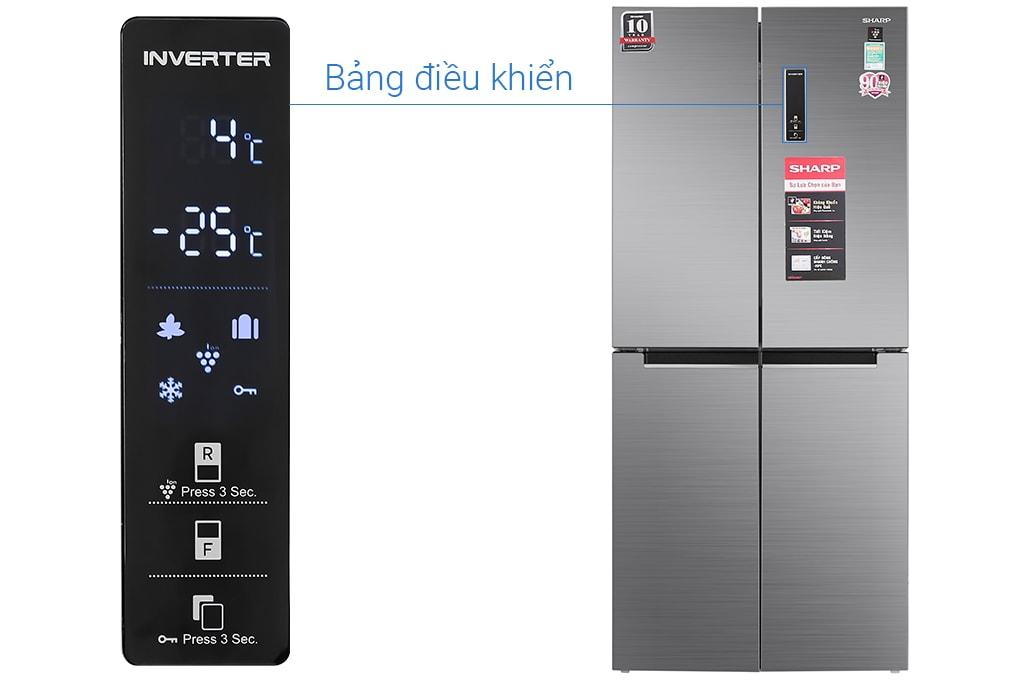 Sharp Inverter 362 liter refrigerator SJ-FX420V-SL - Free shipping HCM - 4 doors External control panel Door bell