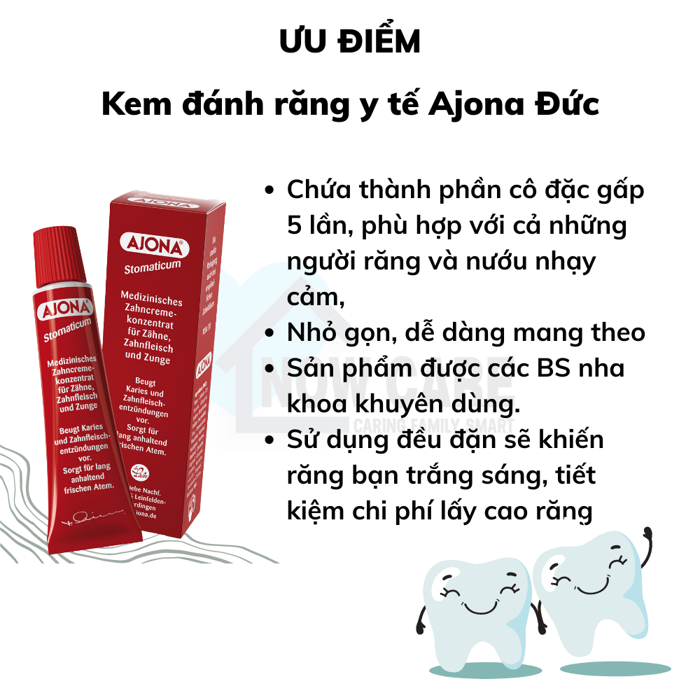 Kem đánh răng y tế Ajona Đức tuýp 25ml