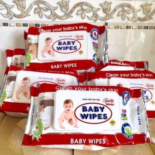 Bộ 6 khăn ướt Baby Wipes (bịch lớn)