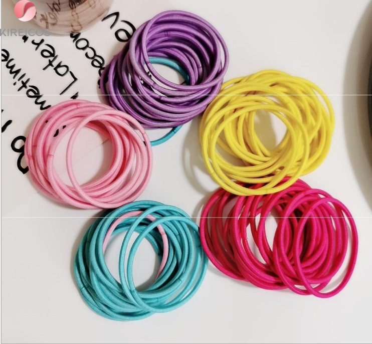 Túi 100 Sợi Dây Cột Tóc Trơn Loại To Mỏng