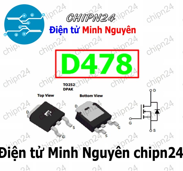 [2 con] (SOP) Mosfet Dán AOD478 TO-252 Hàng Tốt 11A 100V Kênh N (SMD) (D478 478) - HH003175