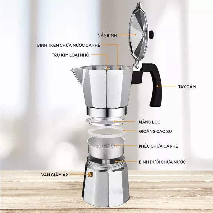 Bình pha cà phê - ấm pha trà kèm bếp điện đa năng - Máy pha cà phê mini - Bình trà - Pha cafe - Dụng cụ pha cà phê - caffee pot