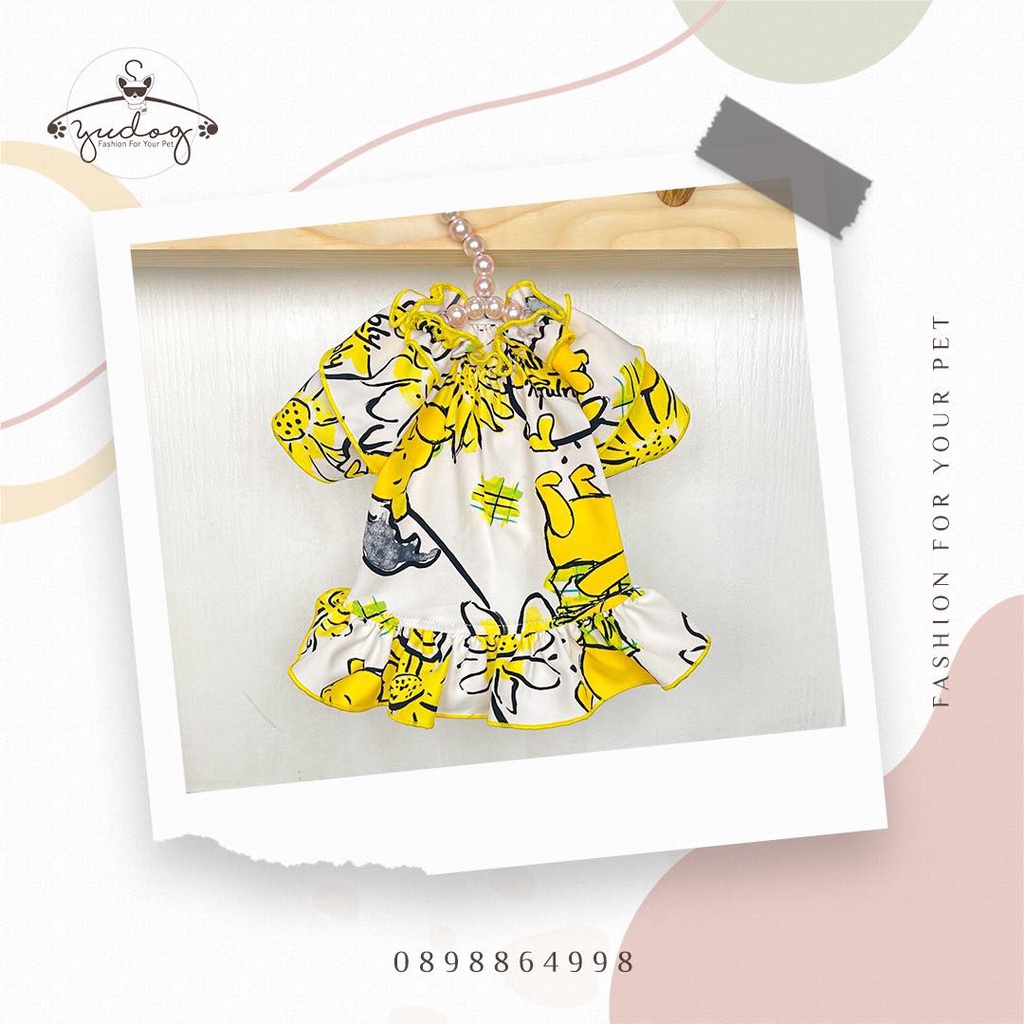 Đầm gấu poor vàng dành cho chó mèo yudog
