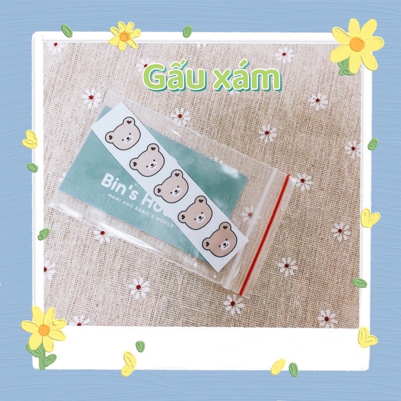 Sticker nhiệt dán bình sữa và đồ dùng cho bé (có chống nước)/ Sticker Gấu