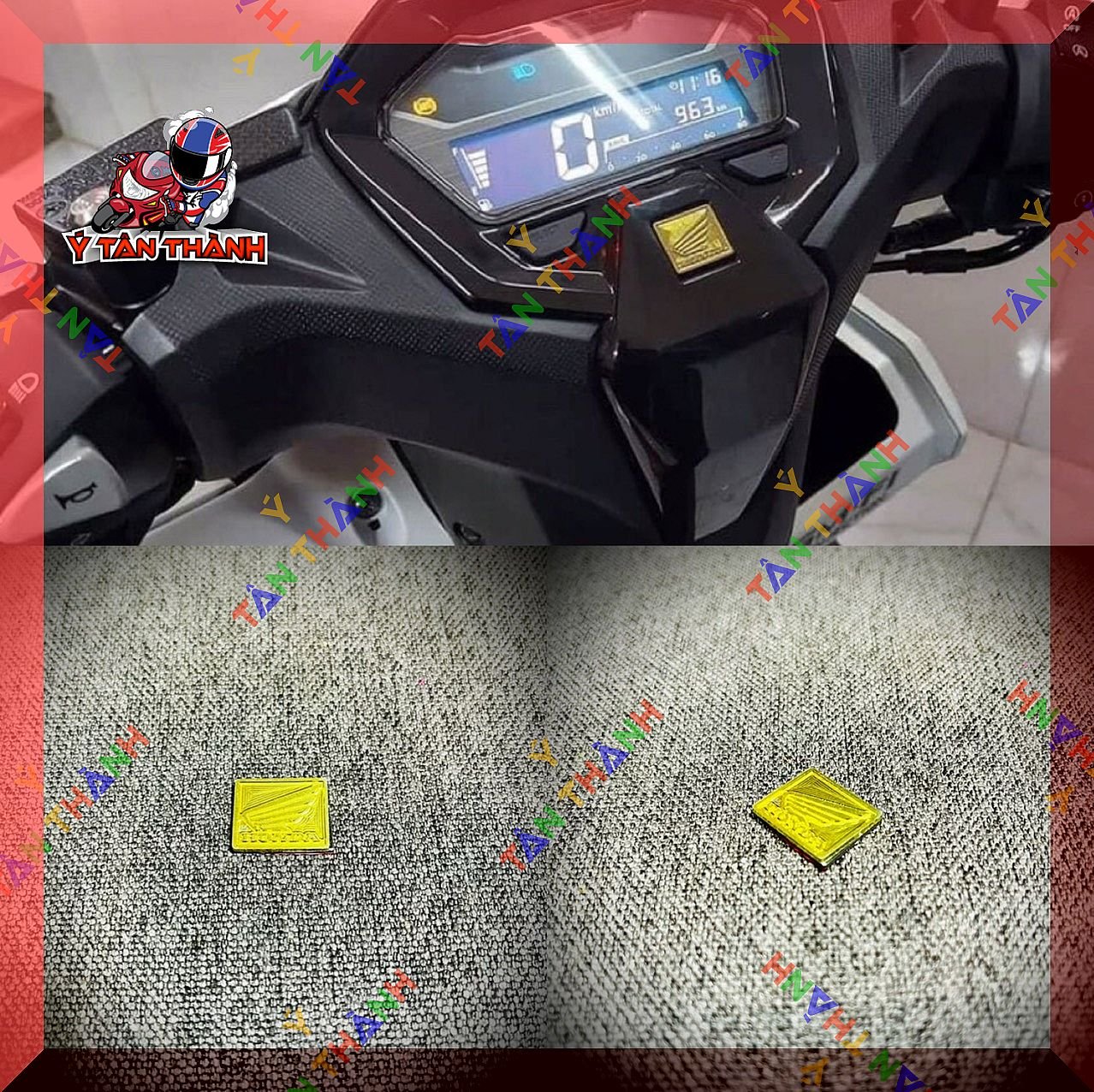 Tem logo cánh chim honda vàng MS23