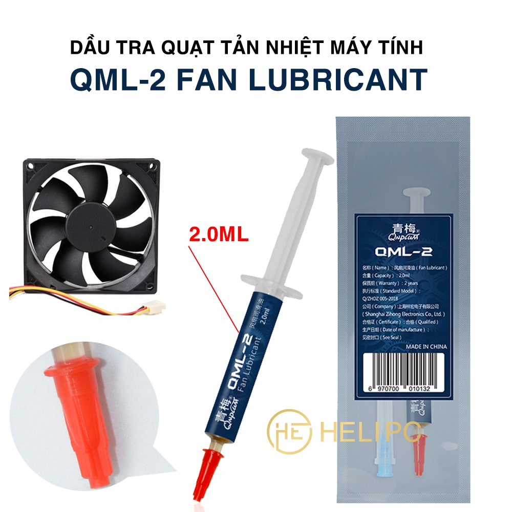 Dầu tra quạt tản nhiệt máy tính QML-2 Fan Lubricant chính hãng Qnplum 2ml