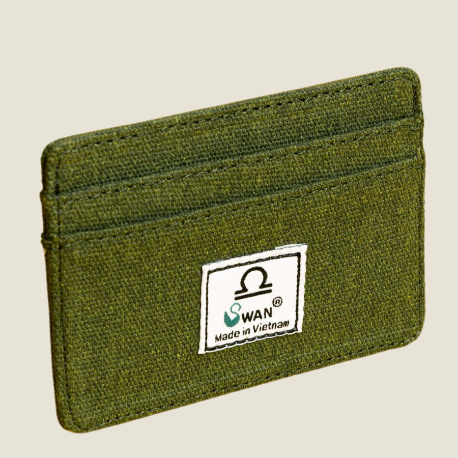 Ví đựng thẻ nữ nam SWAN vải canvas nhiều ngăn giữ holder card, tiền, giấy tờ tùy thân, thẻ sinh viên, ngân hàng