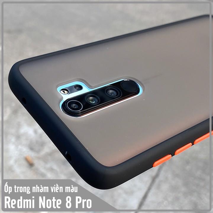 Ốp lưng cho Xiaomi Redmi Note 8 Pro trong nhám viền màu