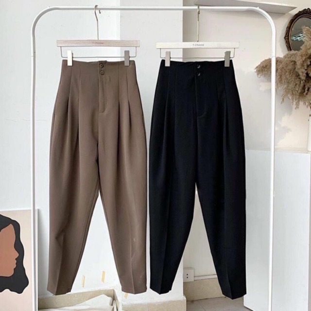 [25-27/4 Hoàn tiền 15%]Quần baggy công sở cạp liền 2khuy hàng mới