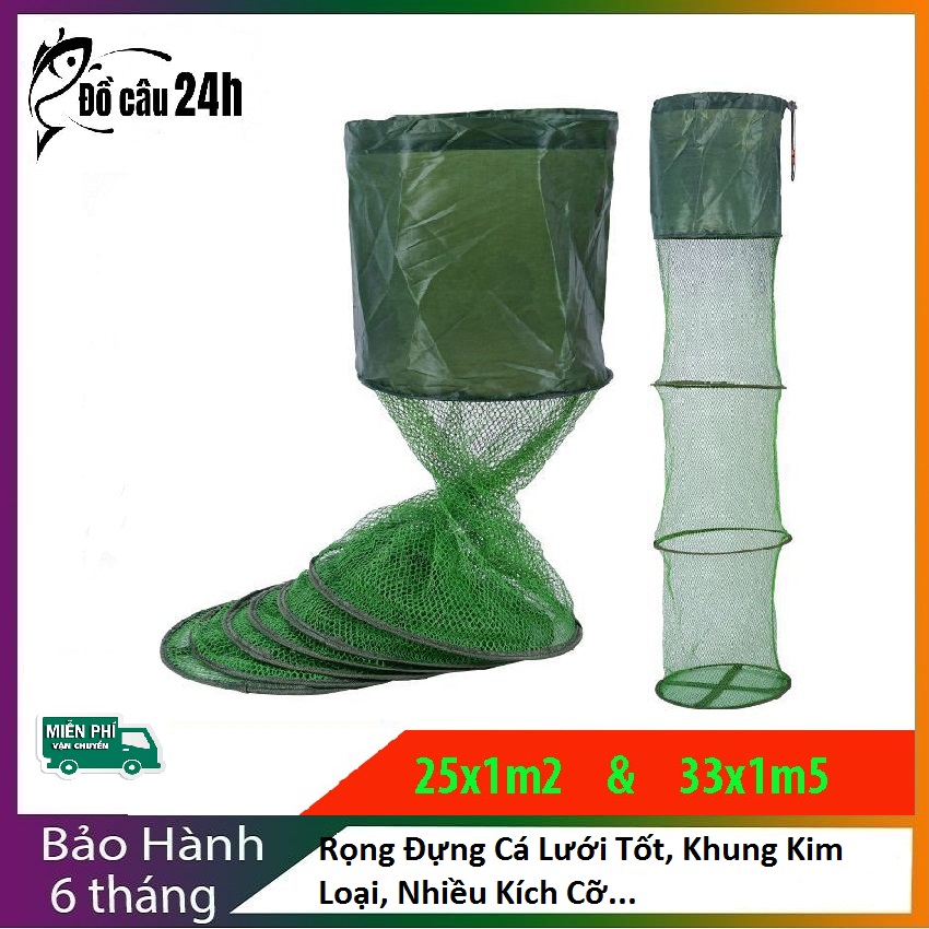 Rọng Đựng Cá Khung Kim Loại, Chất Liệu Lưới Tốt, Đồ Câu 24h