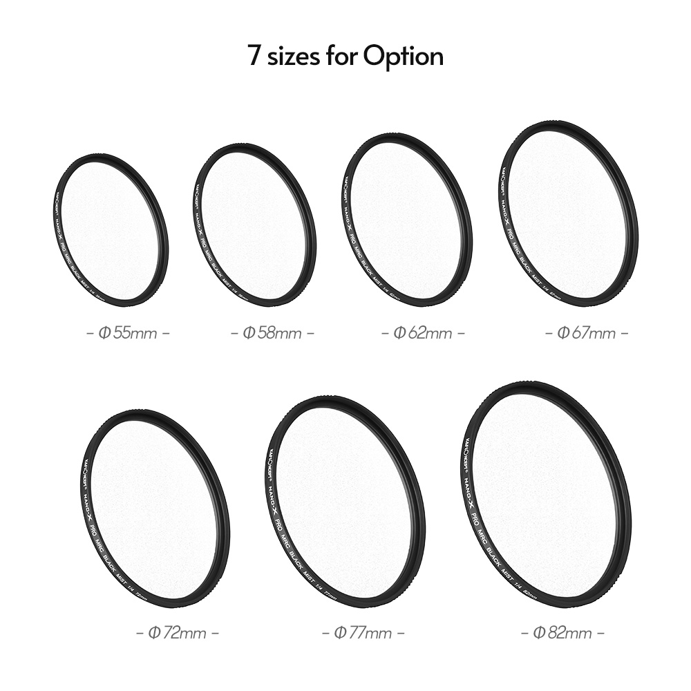 K&F CONCEPT Soft Focus Filter Diffusion Filters Black Mist 1/4 Waterproof Scratch-Resistant for DSLR camera Lens, 82mm Diameter