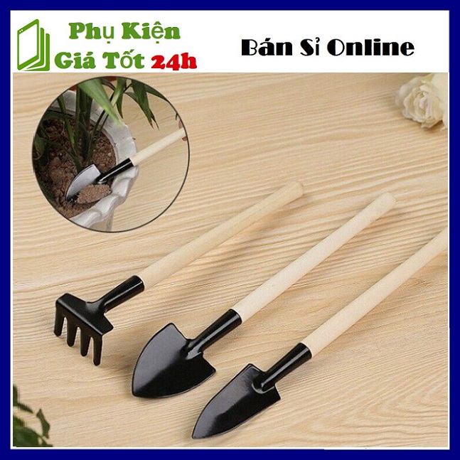 ⚡ Siêu Xinh ⚡ Combo 3 Cây Cuốc Xẻng Mini Làm Vườn - Bộ 3 Món Cuốc Xẻng Mini  Cho Bé Làm Vườn