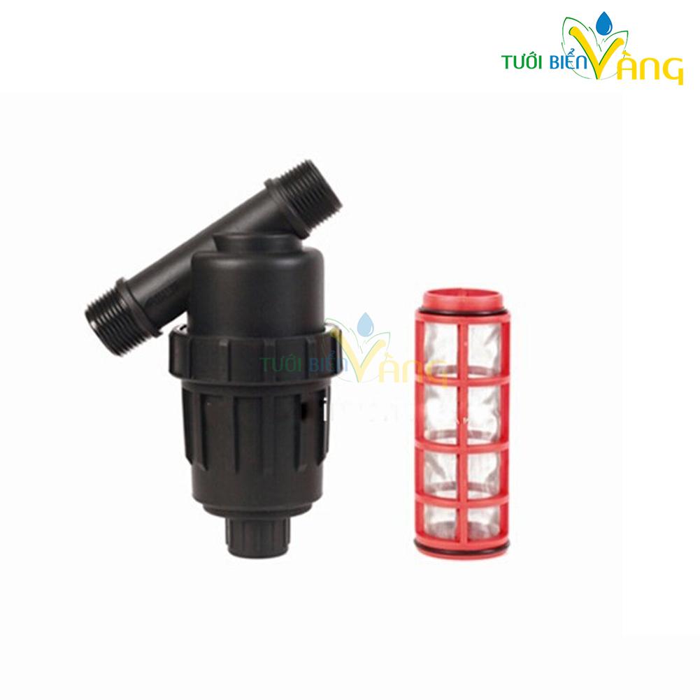 Lọc lưới 34 dùng trong hệ thống tưới phun sương tưới phun mưa tưới nhỏ giọt Chất liệu: nhựa cao cấp  Dài: 180mm  Trọng lượng: 022Kg  Cỡ lưới: 120 mesh  Lưu lượng: 5m3/H  Áp suất tối đa: 6bar