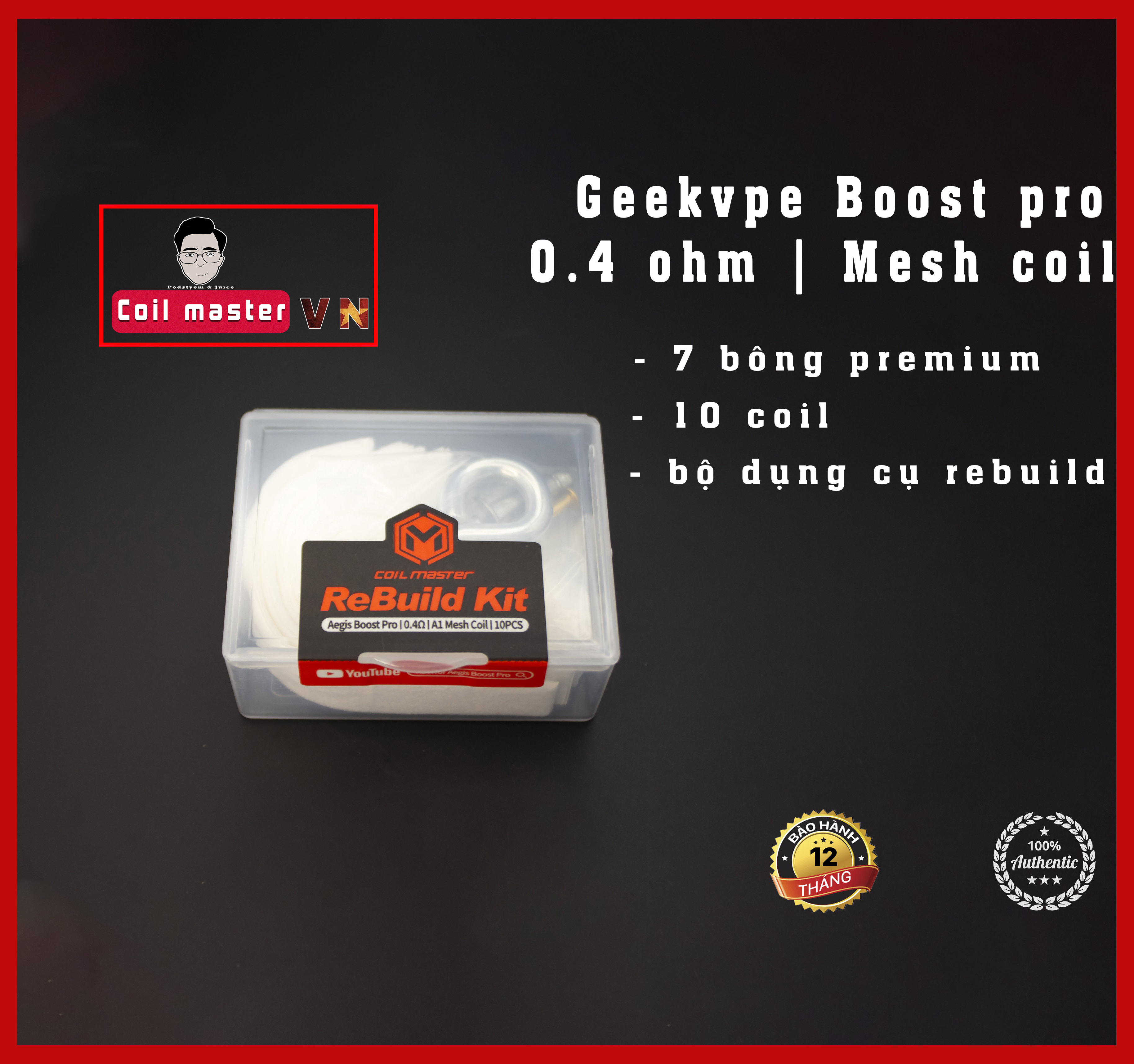 Bộ rebuild kit đủ số ohm từ 0.15 - 0.8 ohm - Bông premium