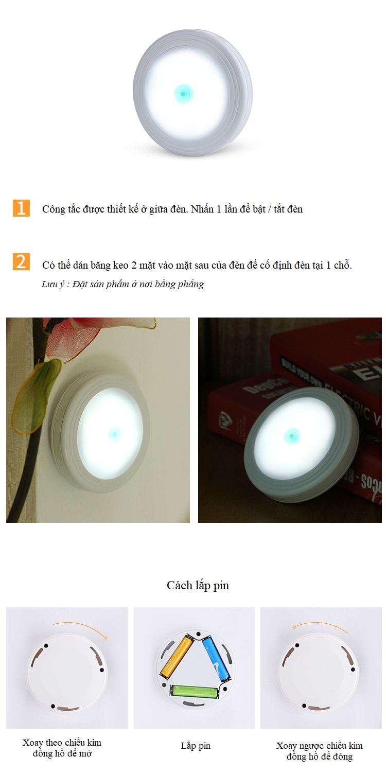 Đèn led dán tường mini 37A002 ( DÁN TỦ, DÁN TƯỜNG, CỐP XE, CẦU THANG...)