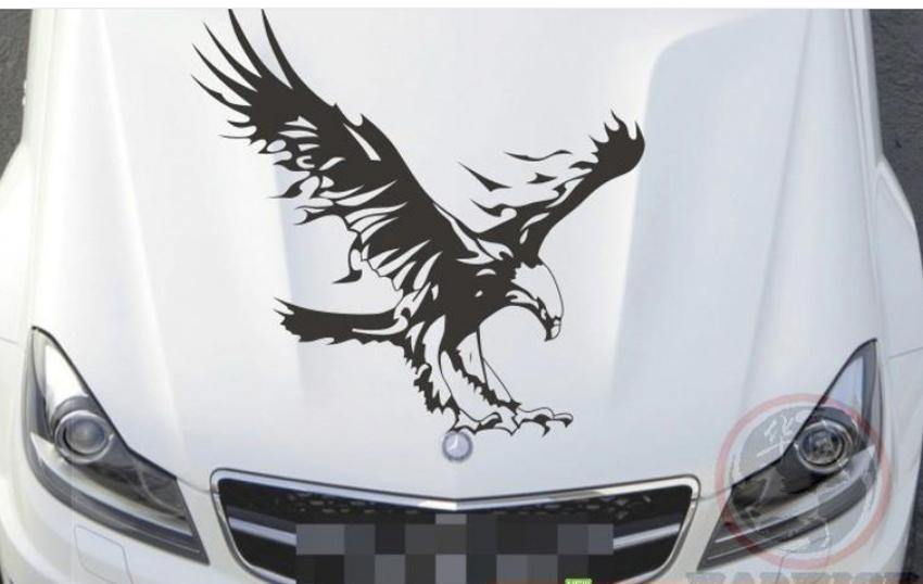 Decal hình Đại Bàng dán xe ( Đen )