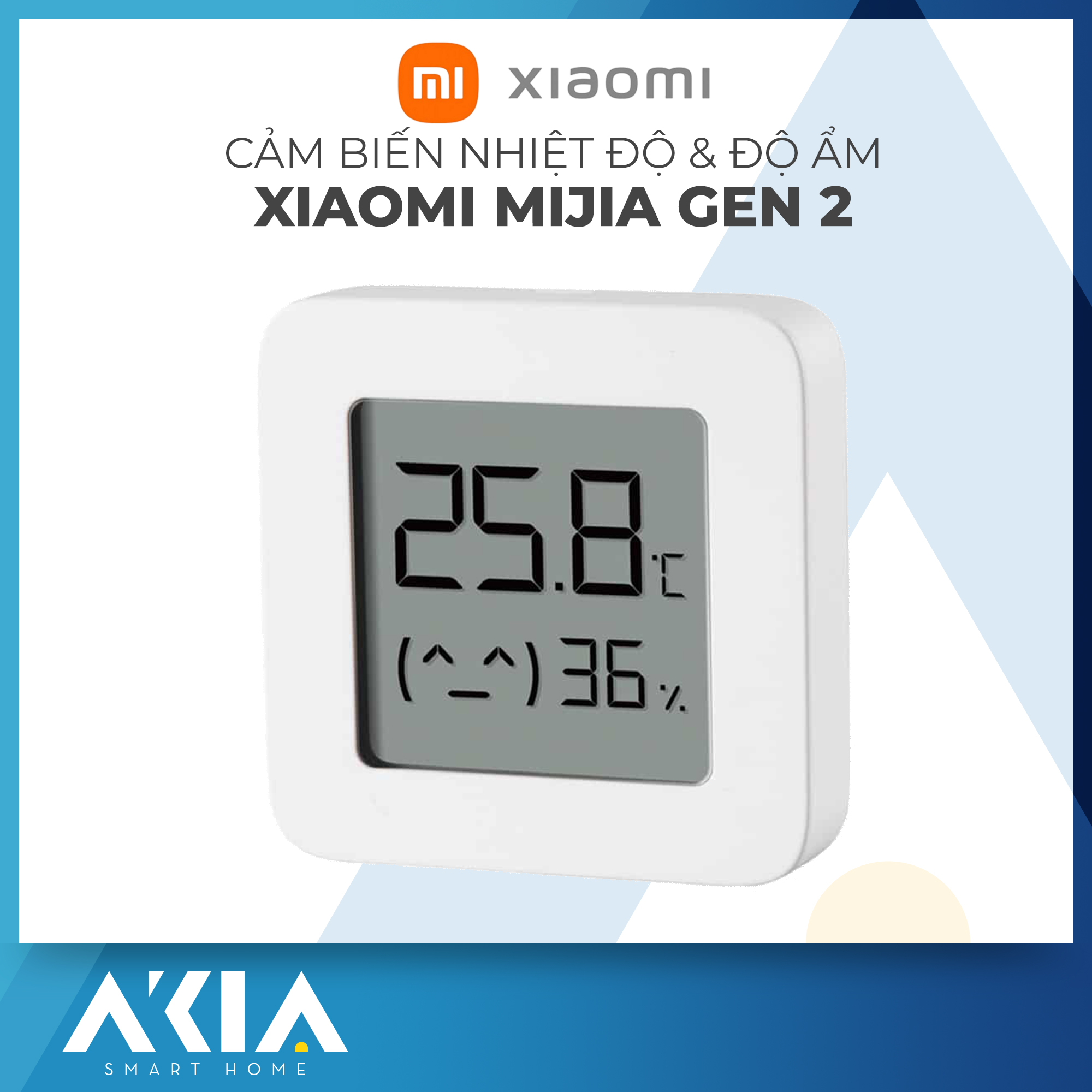 Nhiệt kế và Ẩm kế điện tử Xiaomi Mijia Gen 2 NUN4106CN - Có màn hình LCD