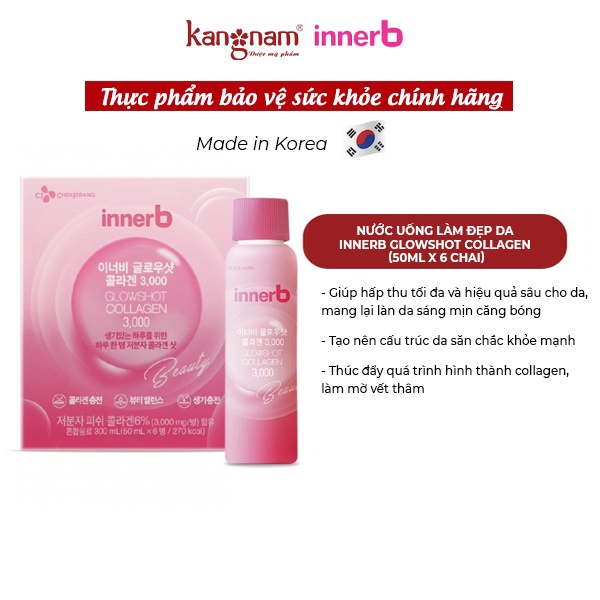 Innerb Nước uống Collagen InnerB Glowshot CJ (Hộp 6 chai) - MixASale