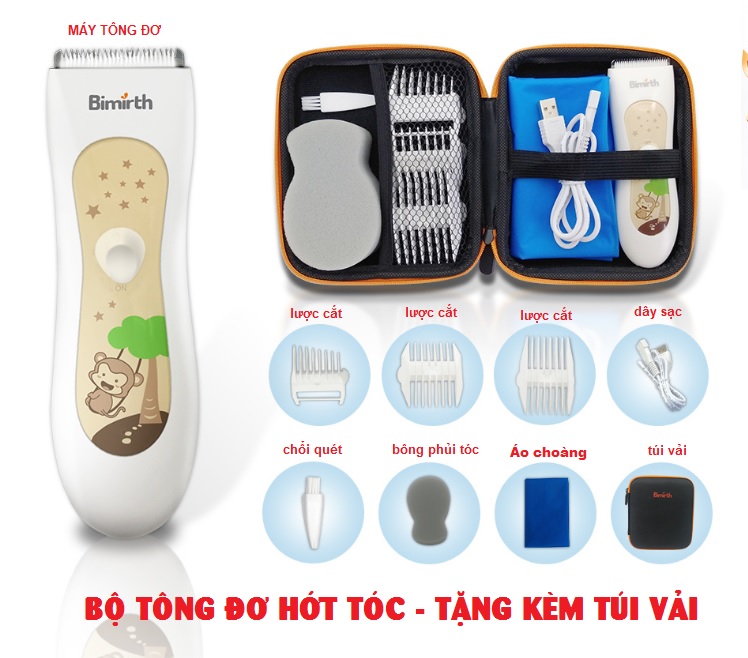 TÔNG ĐƠ CẮT TÓC BIMIRTH CHO BÉ ( TẶNG KÈM BAO ĐỰNG MÁY)