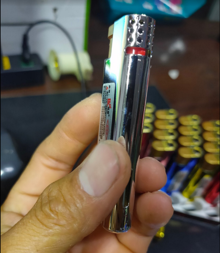 2 cái Bật lửa khò tia vỏ kim loại T5