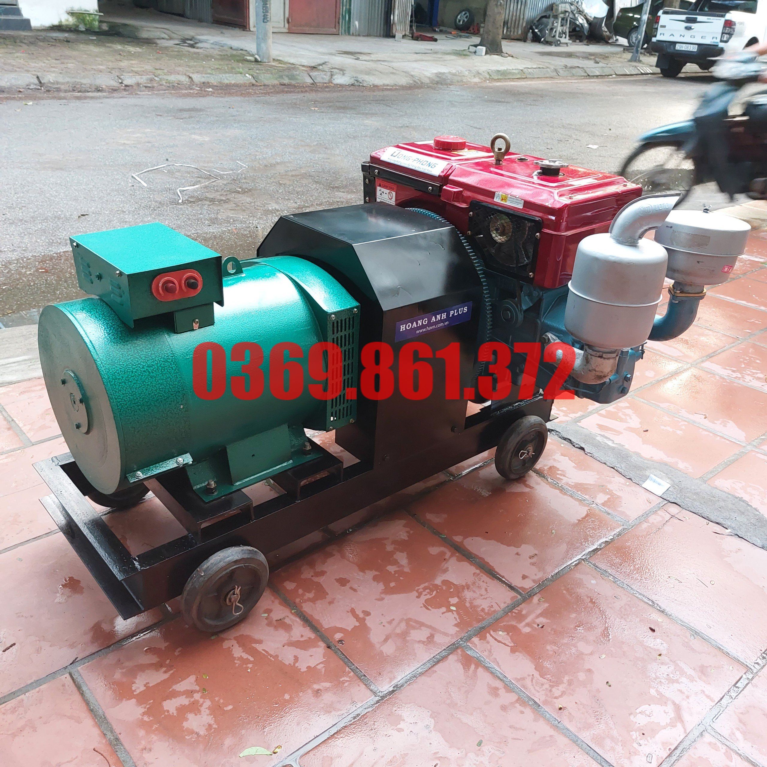 Máy Phát Điện Đầu Nổ 24HP 15KW 3 Pha (D24 Gió Đề)