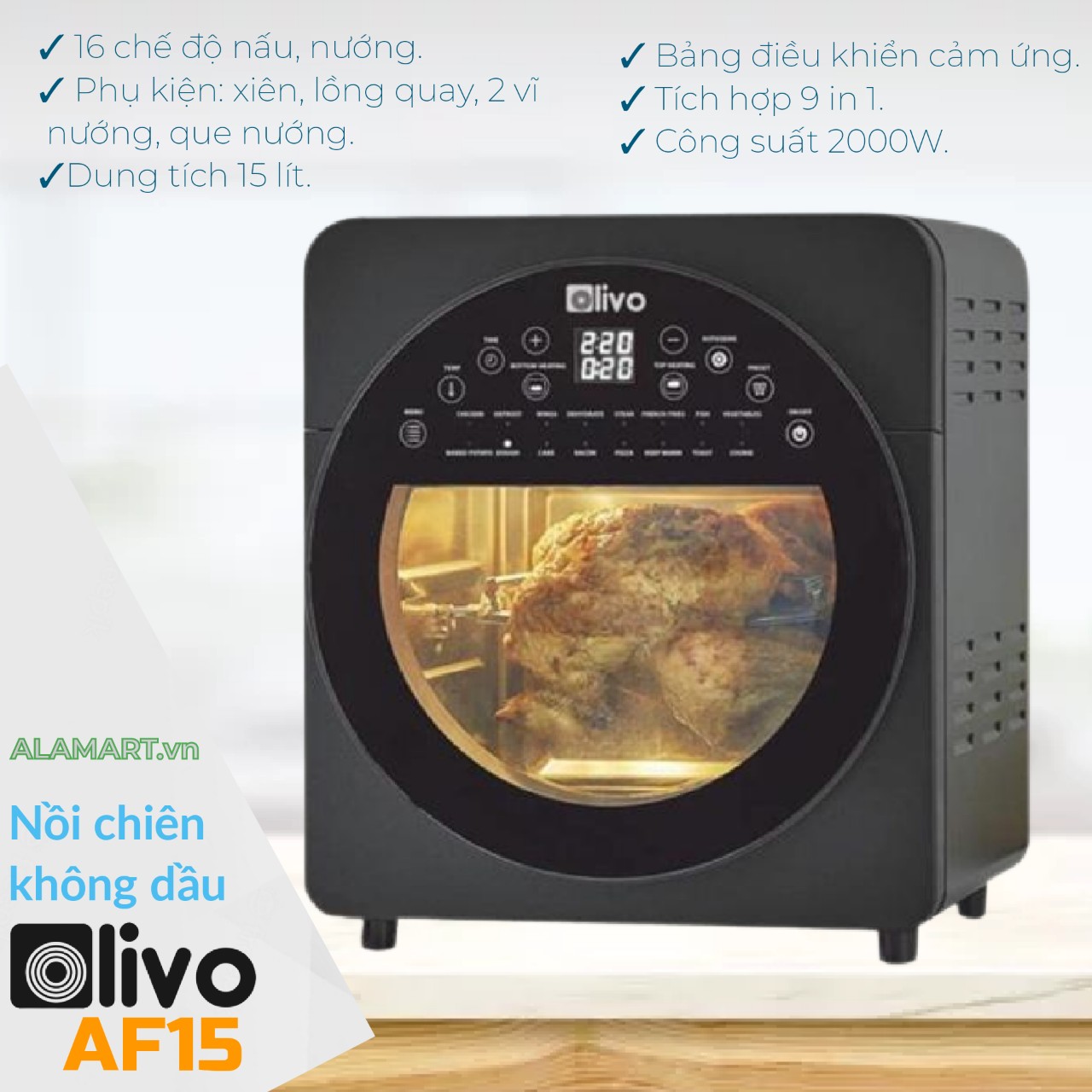 Air fryer oil Olivo AF150capacity 15L-genuine goods-warranty 2 years