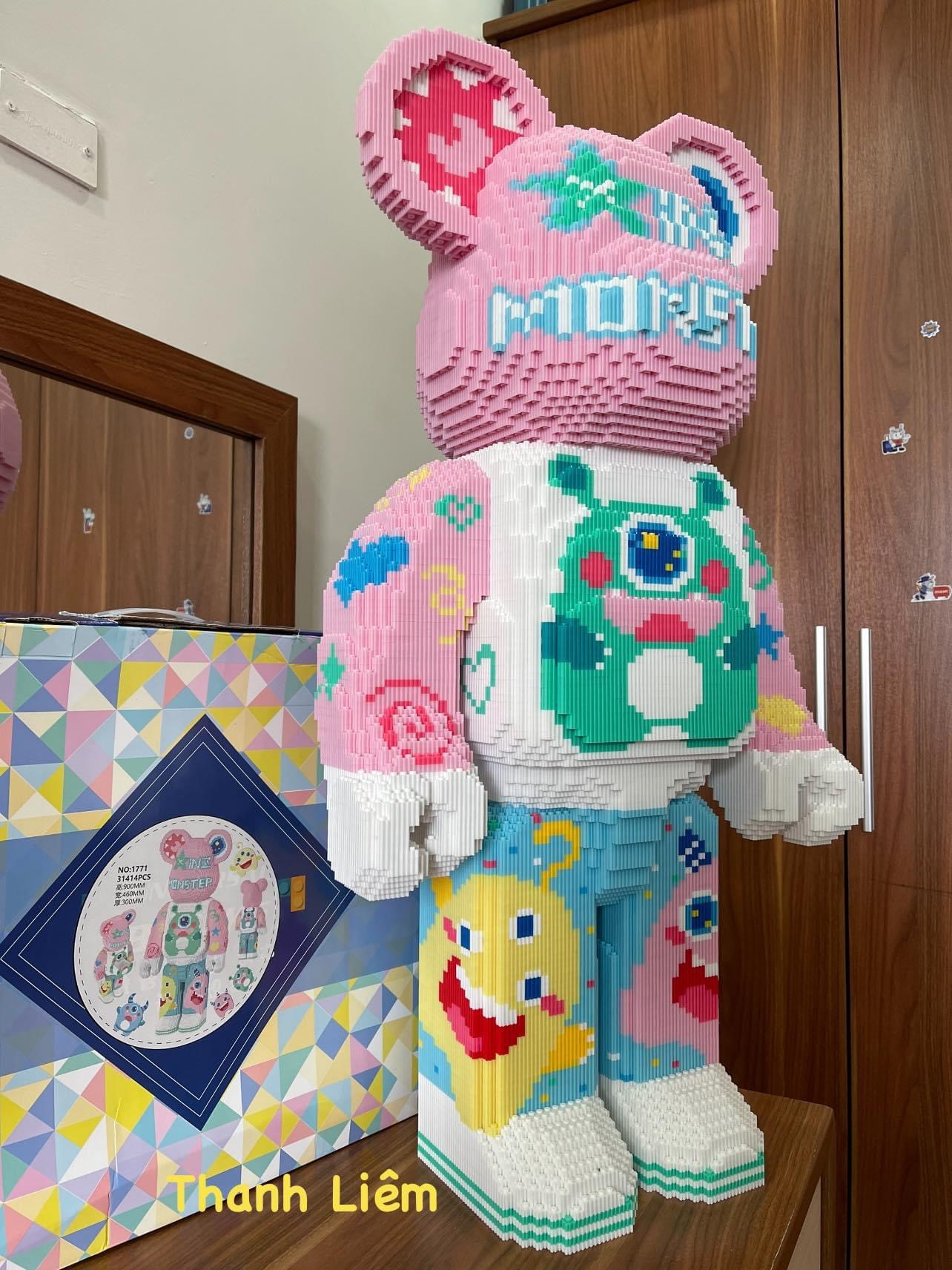 Đồ chơi lắp ráp mô hình gấu bearbrick 55cm Monster và Boom mới.