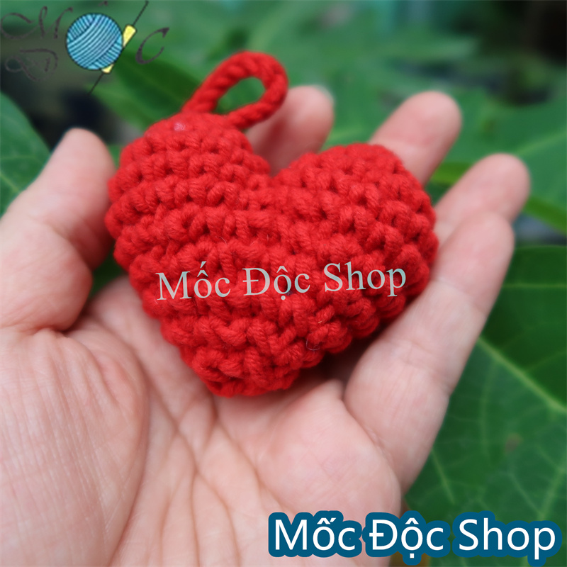 Móc khóa len handmade trái tim