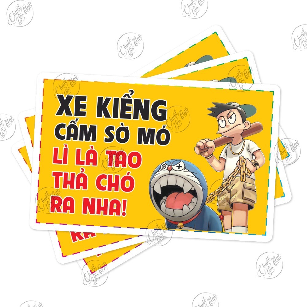 [HCM]Combo 5 miếng dán cảnh báo vui dán xe máy NT018