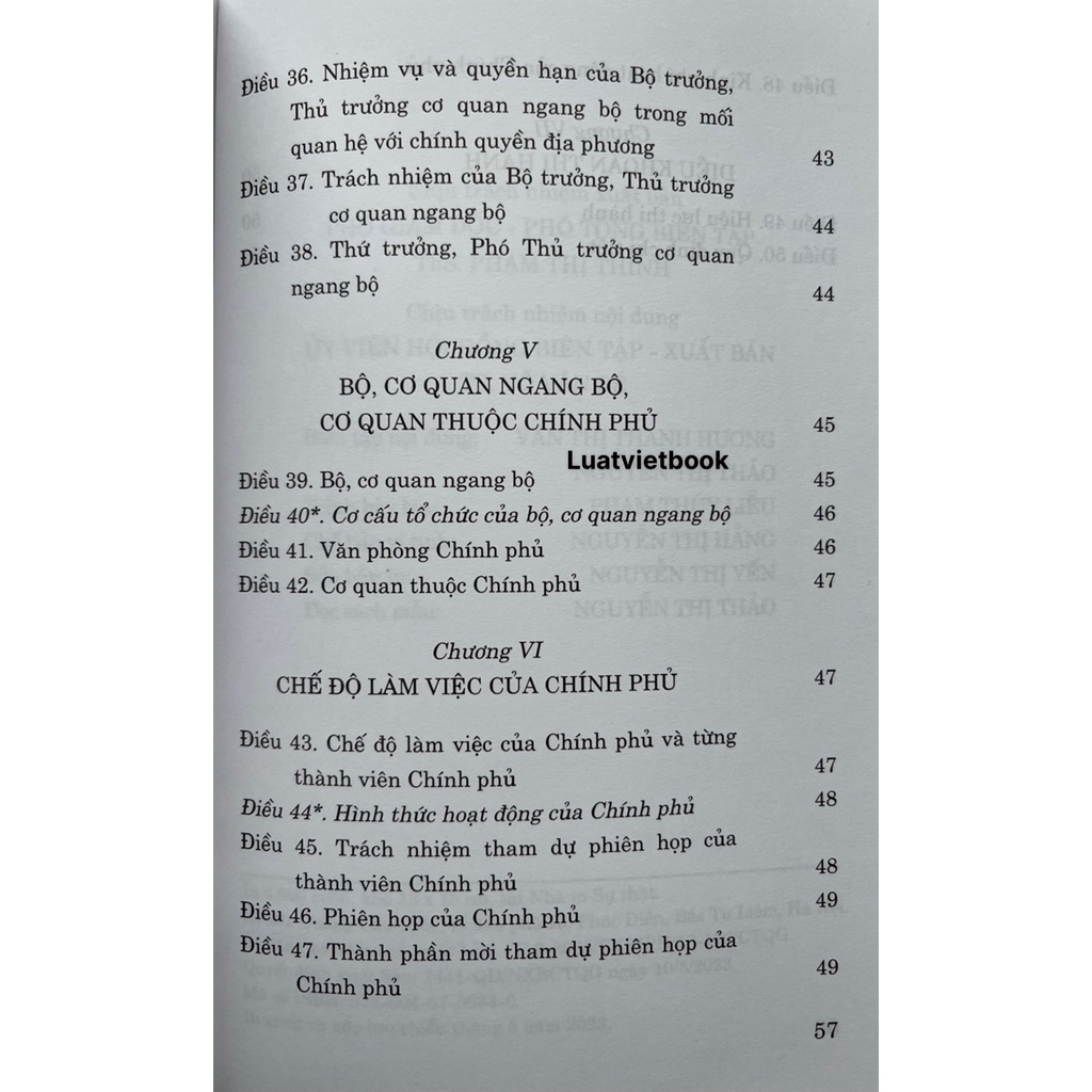 Luật Tổ Chức Chính Phủ ( sửa đổi, bổ sung năm 2019, 2023)