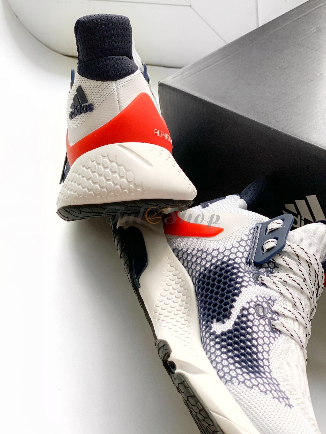 Giày Thể Thao ALPHA WHITE RED BLUE Nam , Nữ Cao Cấp (Full Box)