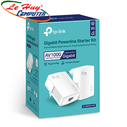 Bộ chuyển đổi internet tp-link tl-pa7017 kit qua đường dây điện gigabit av 1000mbps