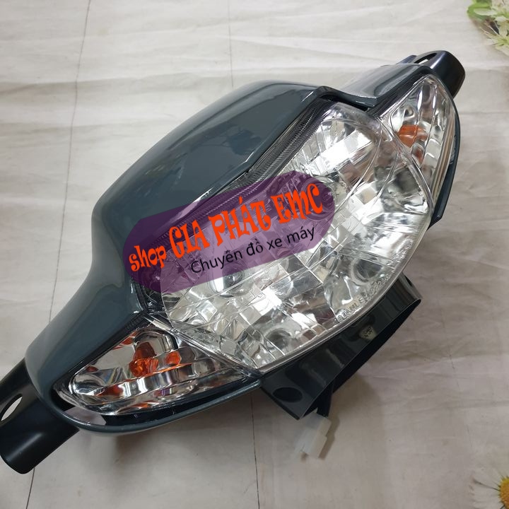 [ 3 món ] Đầu đèn trước 2 bóng màu XI MĂNG , xe Wave ZX (kèm bóng ) - 110 - THÁI gắn zin cho xe, phụ tùng xe máy giá rẻ