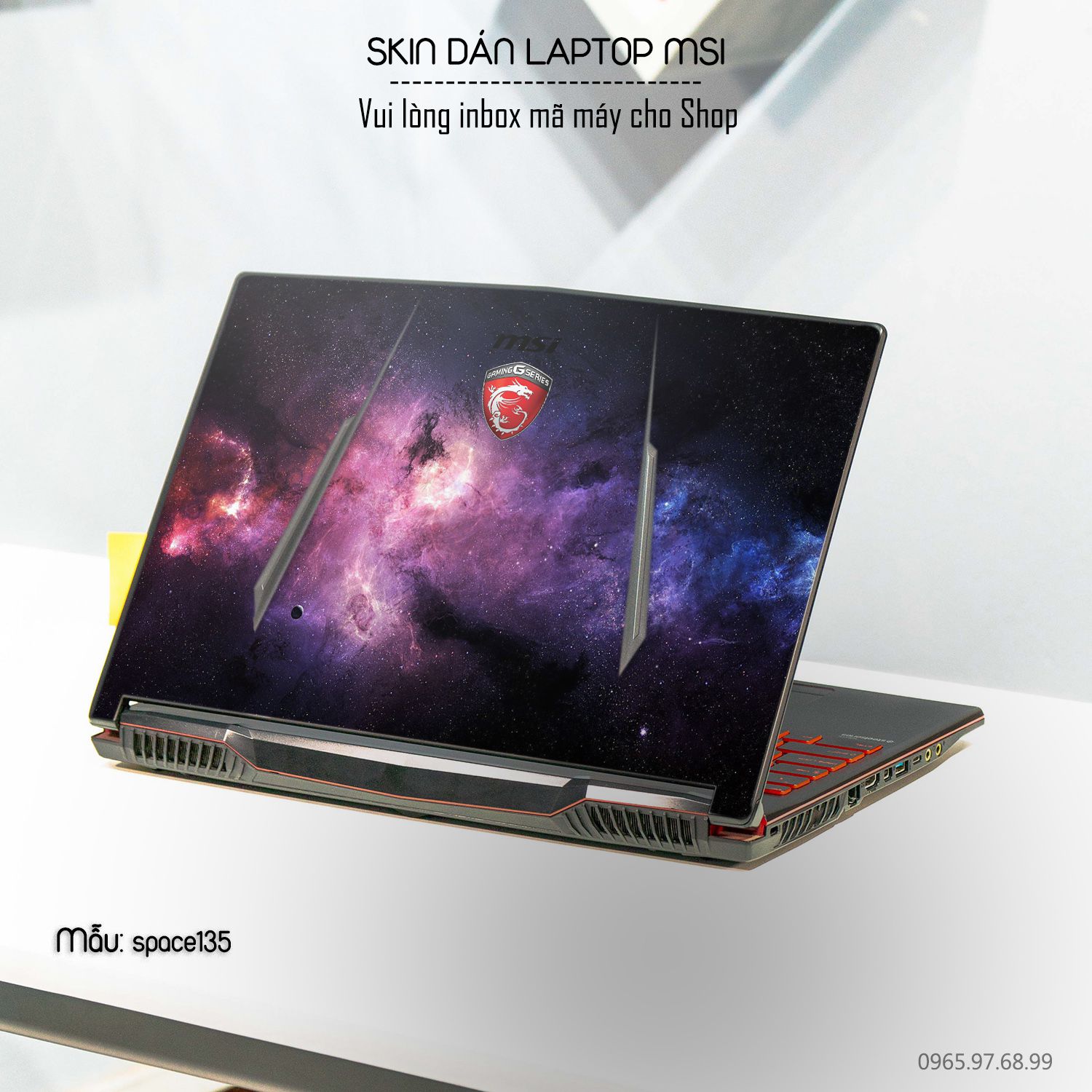 Decal Skin dán Laptop MSI mẫu không gian (inbox mã máy cho shop)