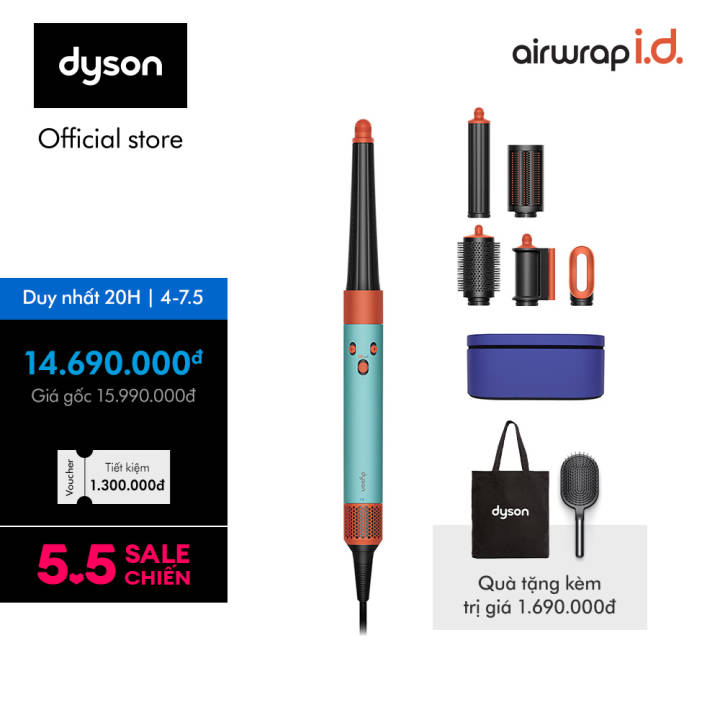 Máy tạo kiểu tóc thông minh Dyson Airwrap i.d. ™ HS08 Straight+Wavy (Ceramic Patina Orange Topaz)