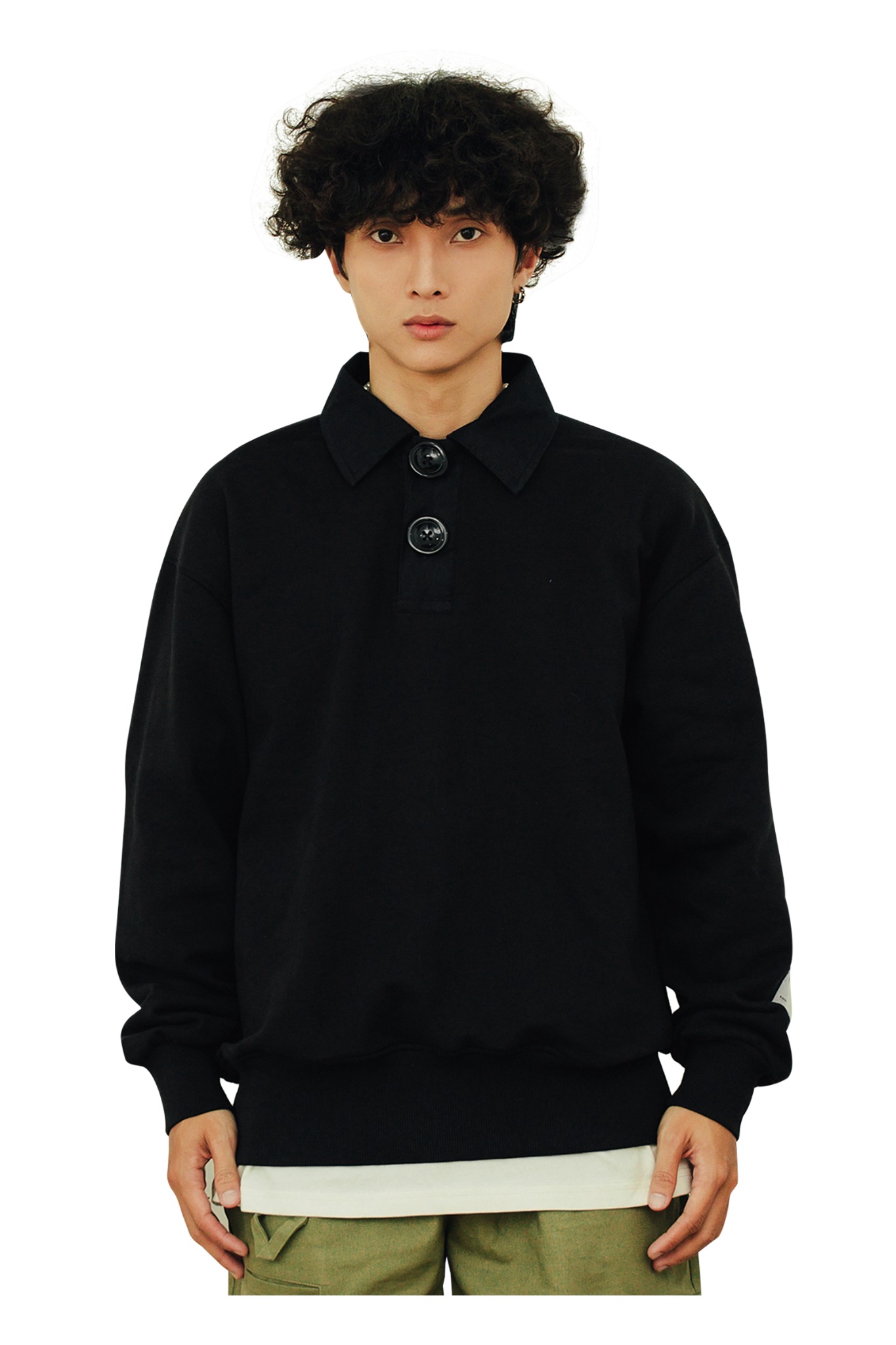 ÁO POLO TAY DÀI ĐEN [BASIC RUGBY SWEATER] - PUBERTY