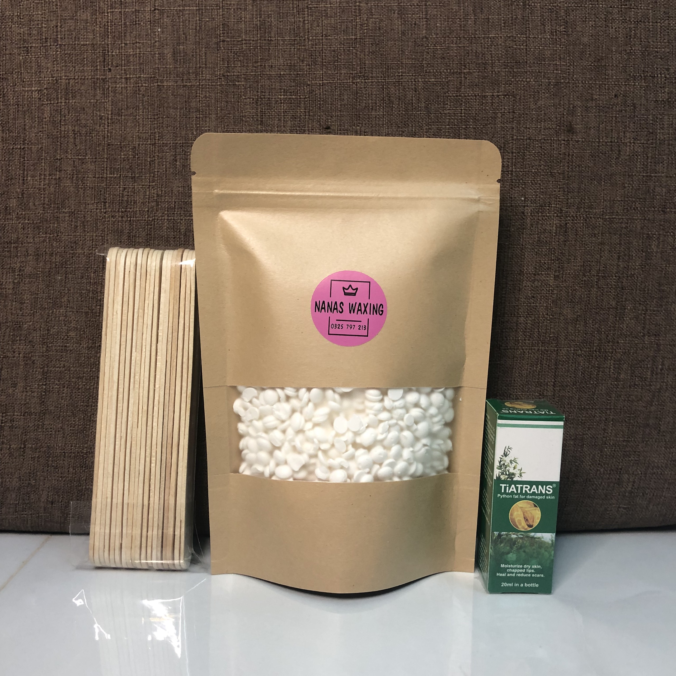 Combo Triệt Lông 100g Wax Nóng + Mỡ Trăn + Que Wax