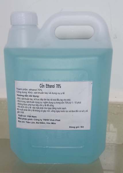 [HCM]Cồn rửa tay sát khuẩn ethanol  - Can 5 Lít