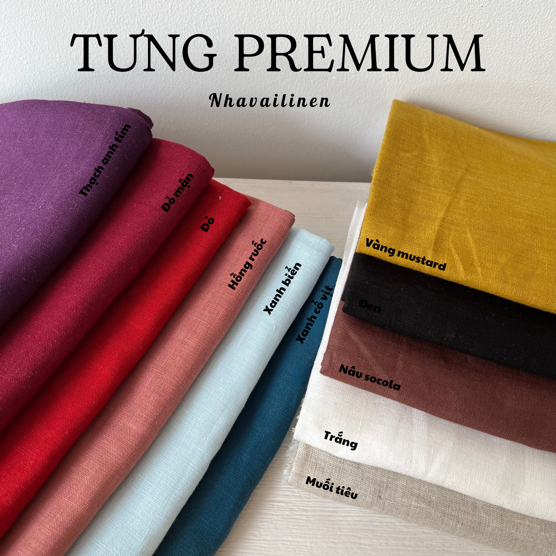 Vải linen tưng premium mịn, mướt, sang trọng phù hợp may quần, váy, đầm, sơ mi, vest - nhà vải linen