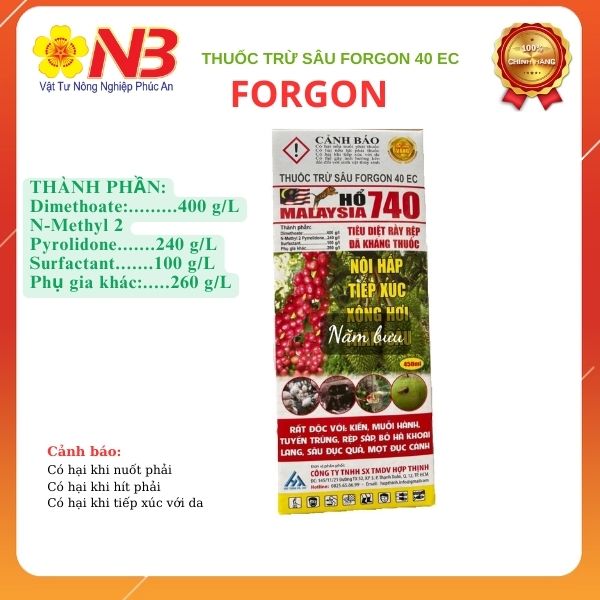 Thuốc trừ sâu forgon 40ec- 450ml - hổ 740- trừ sâu đục thân, rệp sáp- năm bưu