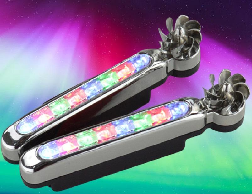 ĐÈN LED 8 Bóng Chạy Bằng Năng Lượng Gió Xe Gắn Đầu Ô Tô Bộ 2 Cái