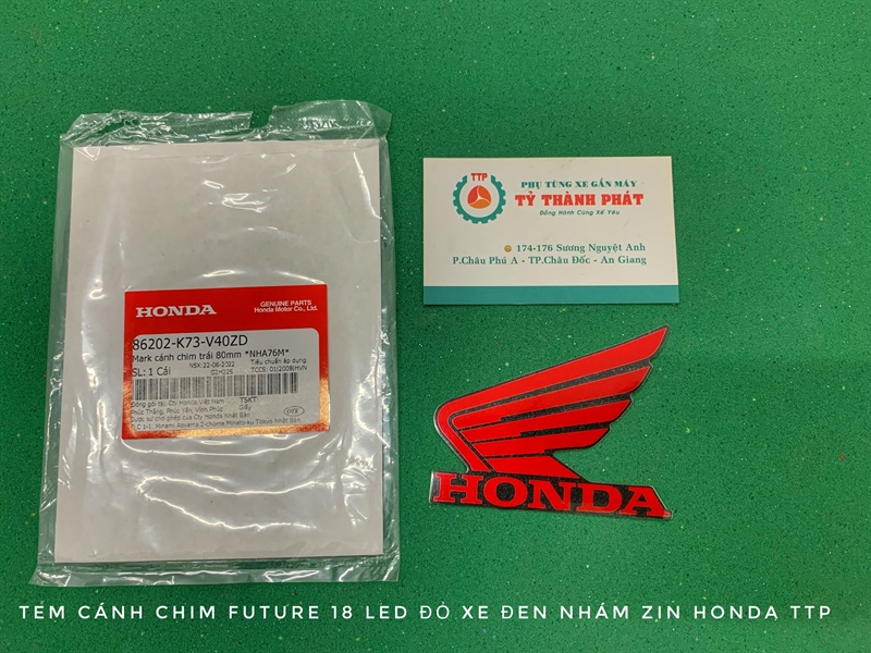Tem cánh chim Future Led Đỏ xe Đen Nhám Trái zin ( 1 miếng )