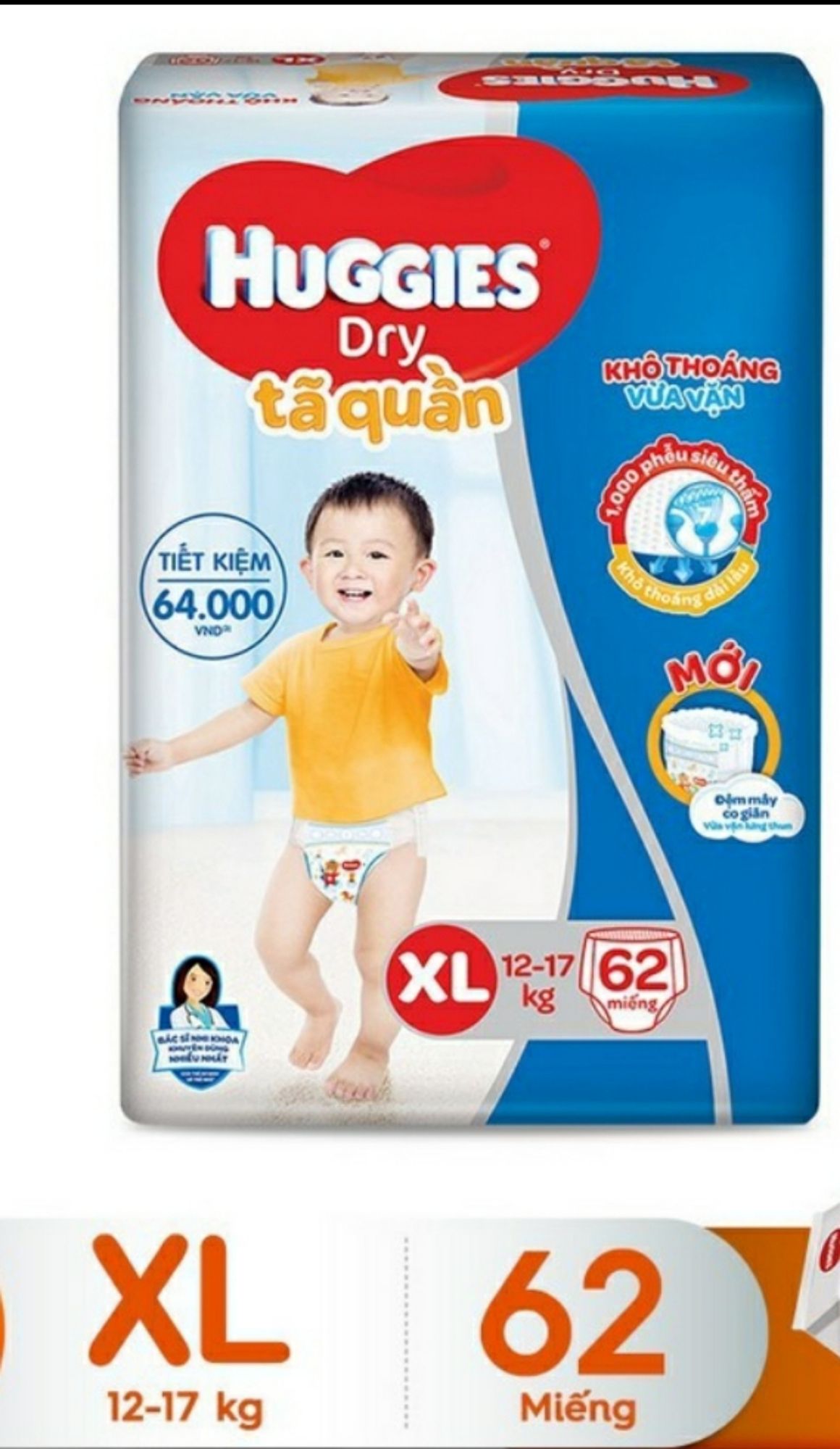 [HCM]Tả quần huggies size XL62 date mới