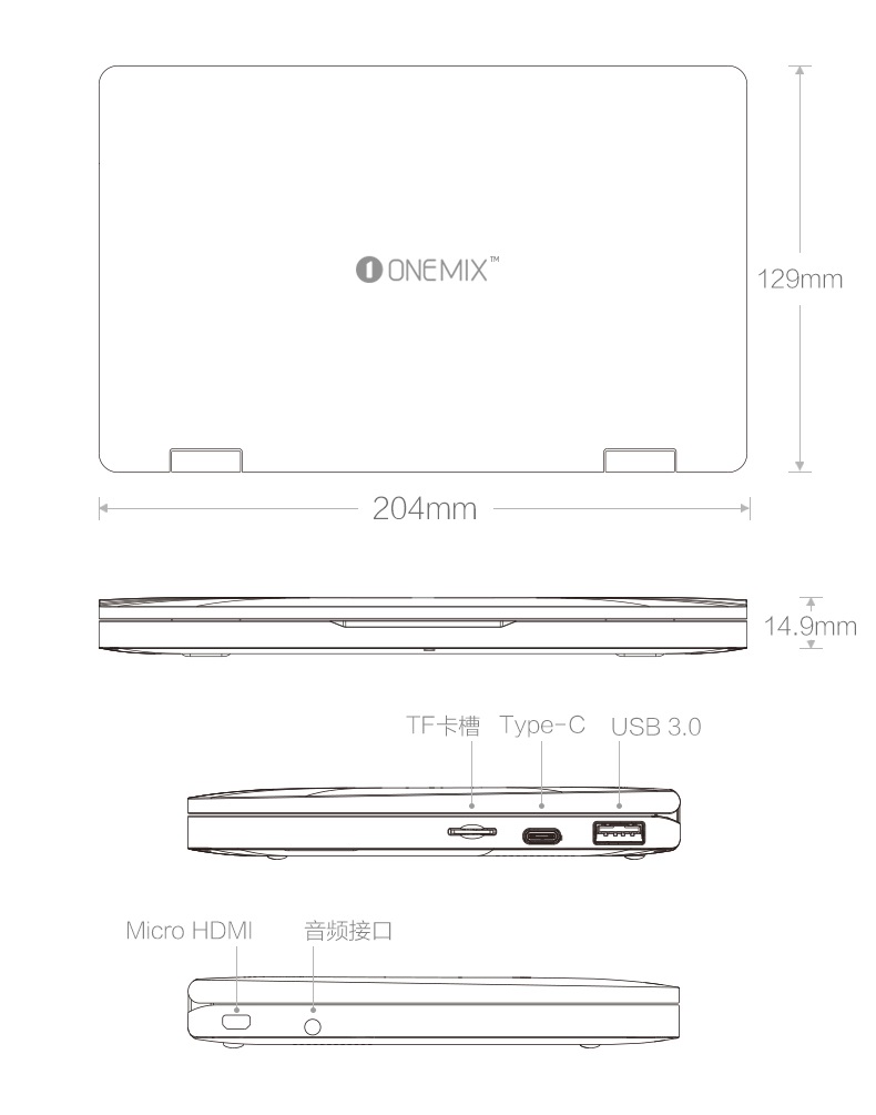 One Mix 3S - chip Core M3-8100Y/8G/256G