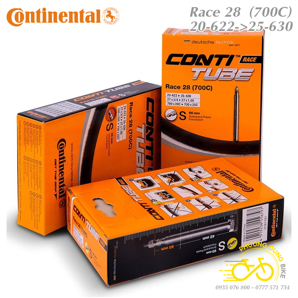 Ruột (Săm) xe đạp CONTINENTAL 700x20-25C VAN PHÁP - VAN XE ĐẠP