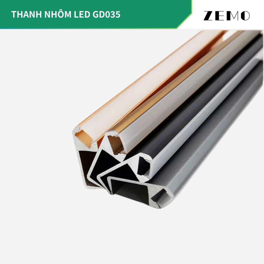 Thanh nhôm LED GD035 thanh dài 3m (hàng đi thanh 1mx3)