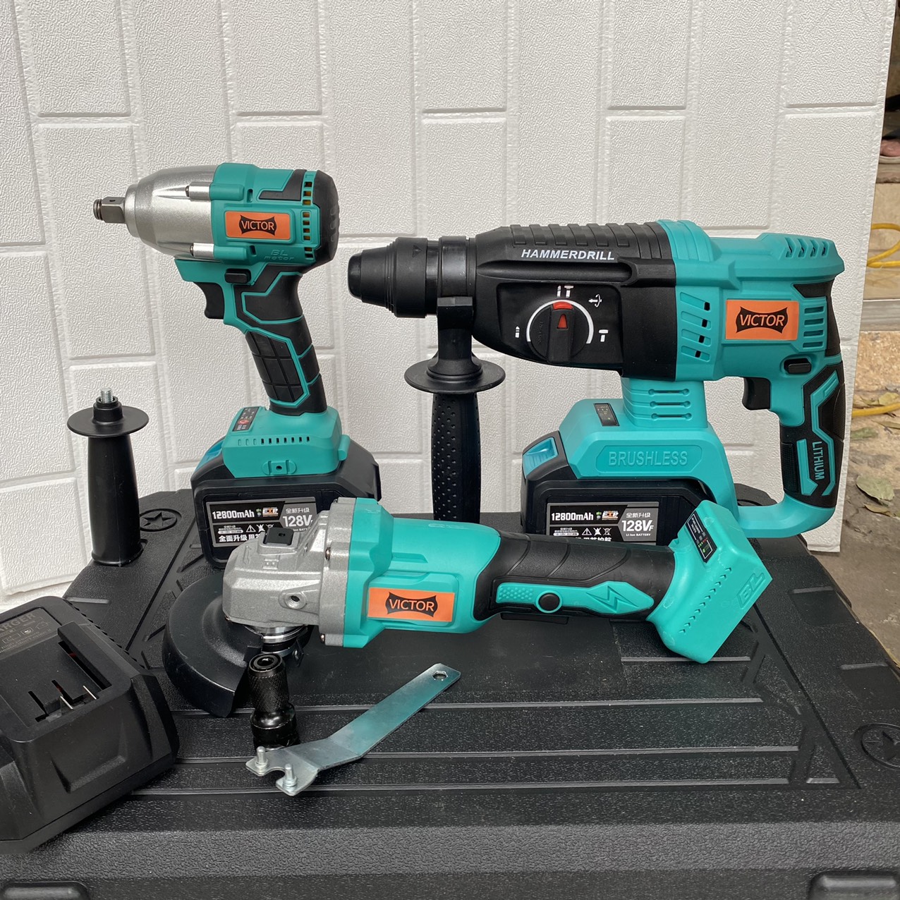 Combo drill battery, battery, concrete drilling pin 2 pin 15cell động none chổi charcoal