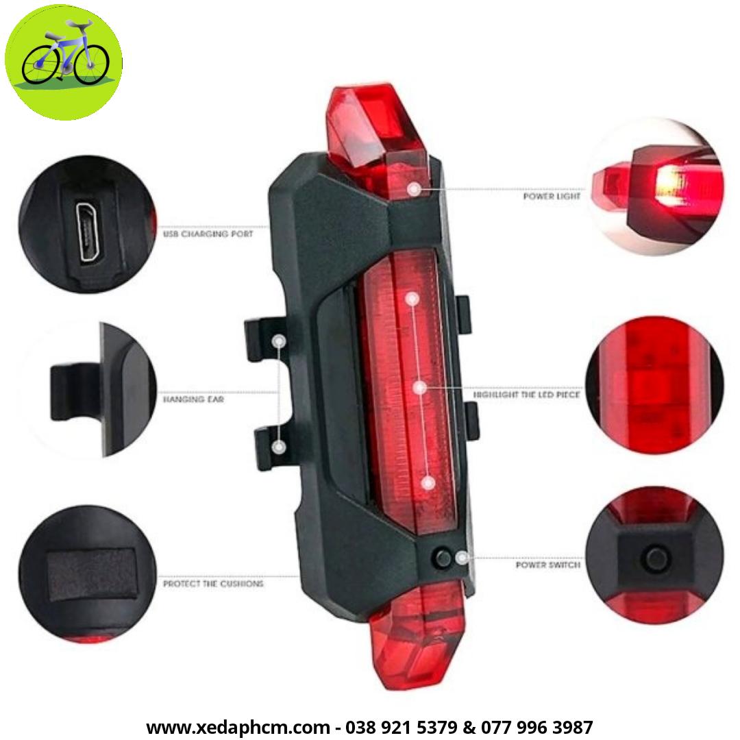 [HCM]Đèn led hậu xe đạp rapid sạc USB